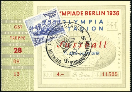 Stamp of Olympics Tickets: Selection of six Football tickets for the