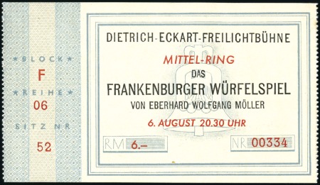 Stamp of Olympics Tickets: Selection of eight tickets for an array o