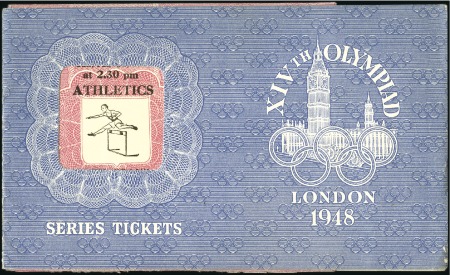 Stamp of Olympics Tickets: Seven Athletics used tickets for differen