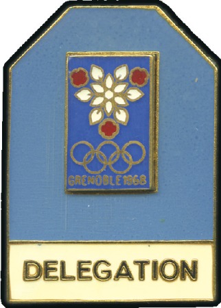 Stamp of France Official Delegation badge by Arthus Bertrand, incl
