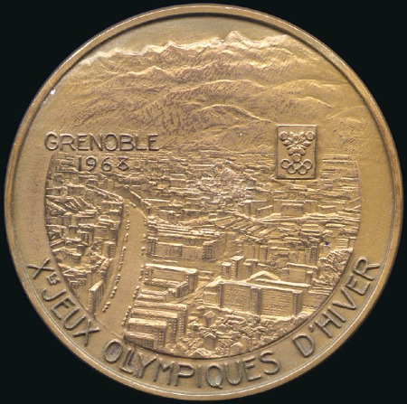 Stamp of France Participant's medal, bronze, in original box, fine