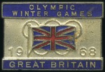 Stamp of France Japanese and Great Britain Delegation pin badges, 