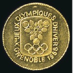 Stamp of France Two commemorative gold medallions, both showing do