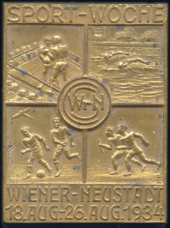 Stamp of Large Lots and Collections 1934 Sport Week in Wiener-Neustadt, two mini plaqu