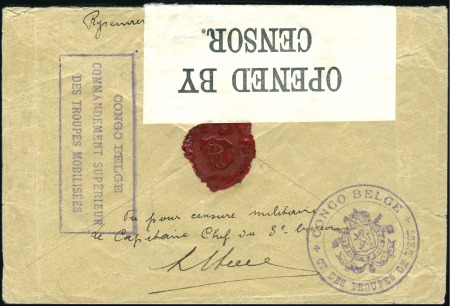 Stamp of Belgian Congo » Belgian Congo WWI 1914-1918 1916 Enveloppe du front de Tabora du 28 décembre 1