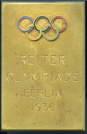 Stamp of Olympics Equestrian event merit plaque of the Swiss Militar