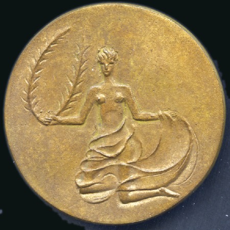 Stamp of Olympics Dance Festival Participant's Medal, 69mm, bronze, 