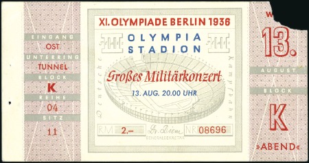 Stamp of Olympics Tickets: Selection of 18 various different Officia