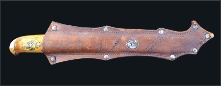 Stamp of Olympics Commemorative knife with wooden handle and leather