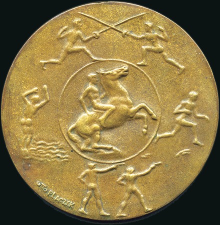 Stamp of Germany » German Empire » German Empire, 1933/45 Third Reich Large cast bronze medal by Placzek featuring five 