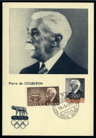 Stamp of Olympics Attractive collection of special cancels, postcard