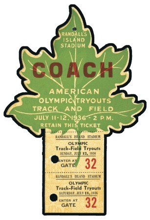 Stamp of Germany » German Empire » German Empire, 1933/45 Third Reich Tickets: "American Olympic Tryouts" for Track & Fi