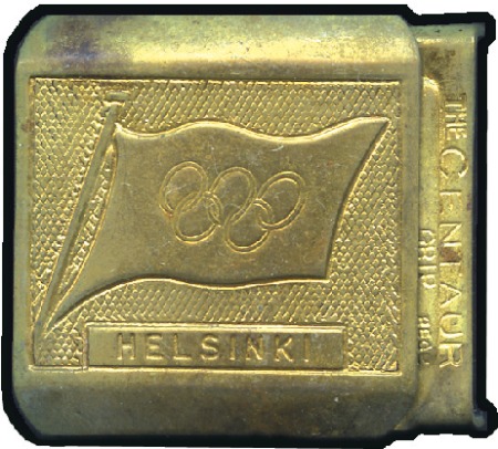 Stamp of Finland Commemorative English belt buckle, 32x34, showing 