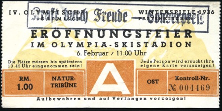 Stamp of Germany » German Empire » German Empire, 1933/45 Third Reich Tickets: Opening ceremony ticket, Feb 6th, with ov