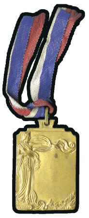 Stamp of Large Lots and Collections 1939 Military Olympiad, Santiago, gilt medal showi