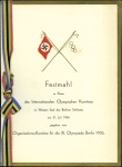 Stamp of Germany » German Empire » German Empire, 1933/45 Third Reich Olympic dinner menu for a meal hosted by the Organ