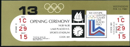 Stamp of Olympics » 1980 Lake Placid Tickets: Selection of 32 tickets for various event