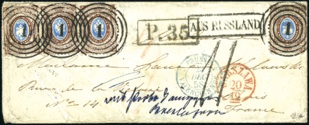 Stamp of Poland » Poland 1858-1860 Russia Used In Poland (1st Period) 1858 Cover from Warsaw to FRANCE, addressed to Mrs