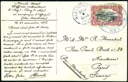 Stamp of Belgian Congo » Belgian Congo WWI 1914-1918 B.P.C.V.P.K N°1: Carte postale de Tabora avec ce c
