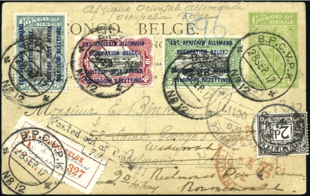 Stamp of Belgian Congo » Ruanda Urundi Guerre 1914-18 B.P.C.V.P.K N°12: Carte recommandée de Tabora pour