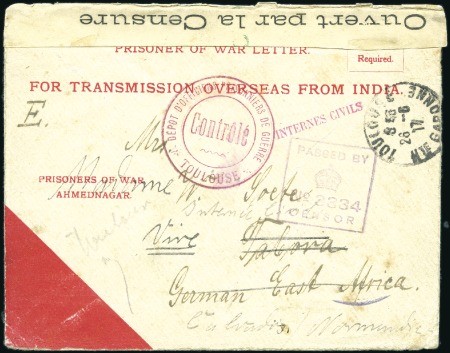 Stamp of Belgian Congo » Belgian Congo WWI 1914-1918 1917 Courrier de prisonnier de guerre rentrant en 