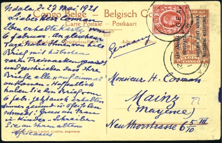Stamp of Belgian Congo » Ruanda Urundi Guerre 1914-18 1919-21 Usage tardif de deux entiers postaux de l'