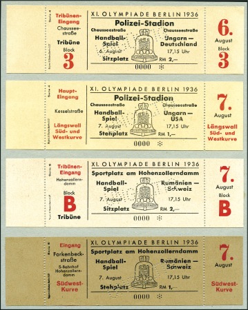 Stamp of Olympics » 1936 Berlin » Documents, Programmes, Tickets, etc. The Extremely Rare Ticket Album The Berlin 193