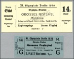 Stamp of Olympics » 1936 Berlin » Documents, Programmes, Tickets, etc. The Extremely Rare Ticket Album The Berlin 193