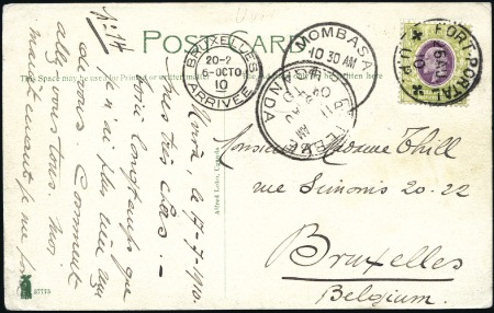 Stamp of Belgian Congo » Congo Belge Affranchissements Étrangers Afrique Orientale Britannique et Ouganda: Carte po