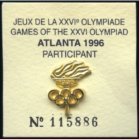 Stamp of United States Participant's lapel pin, presented by the IOC, 12x