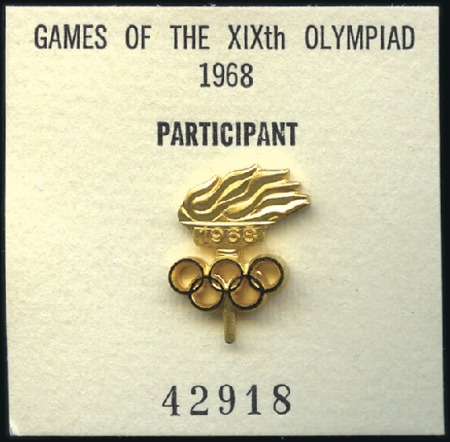 Stamp of Mexico Participant's lapel pin, presented by the IOC, 12x