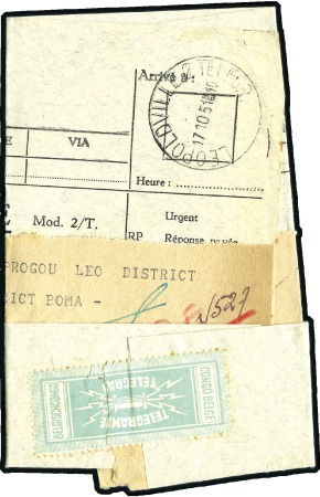 Stamp of Belgian Congo 1932-51, Trois télégrammes, chacune de Léopoldvill