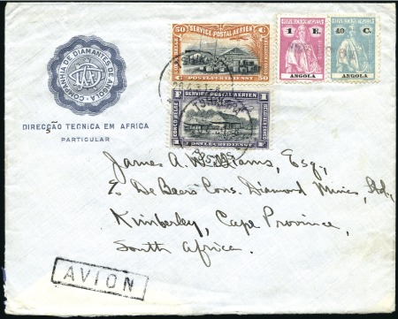 Stamp of Belgian Congo 1931 (19.04) Affranchissement mixte avec l'Angola: