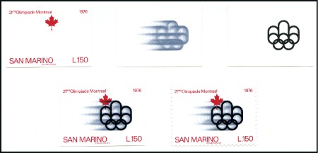 Stamp of Italy » San Marino 1976 The Courvoisier Archive: The Olympic set comp