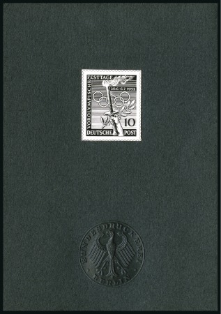 Stamp of Germany » Germany Collections and Large Lots German 10pfg black proof mounted on card, fine & s