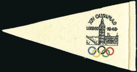 Stamp of Great Britain Pennant, 19x10cm, felt, showing Games logo above O