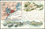 Stamp of Russia » Russia Post in China 1908 Litho picture postcard (showing map and bay a