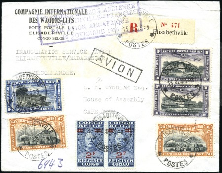 Stamp of Belgian Congo 1932 (15.11) Enveloppe recommandée du vol inaugura