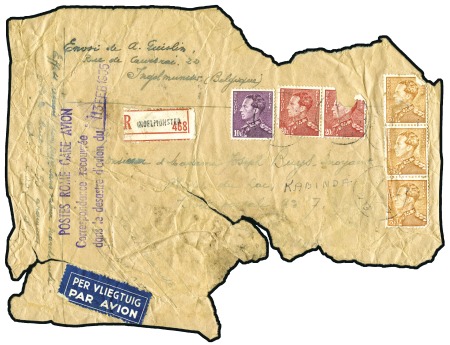 Stamp of Belgian Congo 1955 (13.02) Courrier accidenté, devant de lettre 