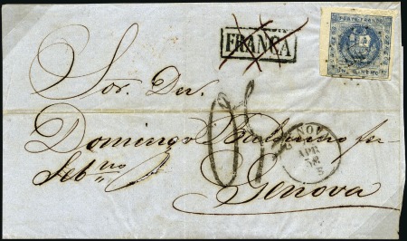 Stamp of Peru » 1858 (March) First Issue EARLIEST KNOWN USE OF FIRST ISSUE GOING ABROAD


