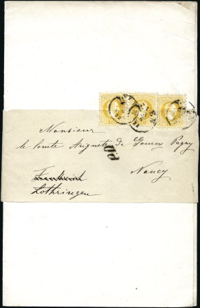 Stamp of Austria » 1867 Issue 1867 2kr Yellow, three examples tied by WIEN 3/6 7