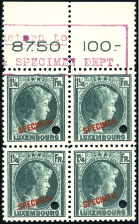 Stamp of Luxembourg 1926-31 Grand Duchess Charlotte, lot of 33 blocks 