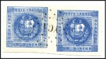 Stamp of Peru » 1858 (March) First Issue 1d Blue (shades incl. Milky Blue and Dark Blue), t