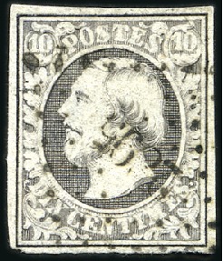 Stamp of Luxembourg 1852 William III, trio comprising 10c cancelled by
