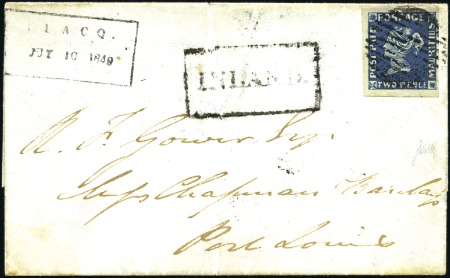 Stamp of Mauritius FINEST OF TWO “POST PAID” EARLIEST IMPRESSION IN I