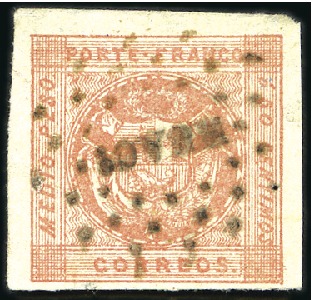 Stamp of Peru » 1858 (March) First Issue 1/2p Rose, the error of colour, transfer type b (o