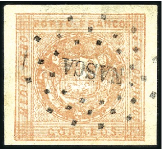 Stamp of Peru » 1858 (March) First Issue 1/2p Rose, the error of colour, transfer type d (o