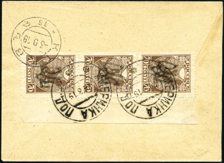 Stamp of Ukraine 1919 Small envelope franked at back trident overpr