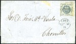 Stamp of Peru » 1858 (Oct)-1859 Double-Lined Frames 1d Blue, two covers, single franking with very wor