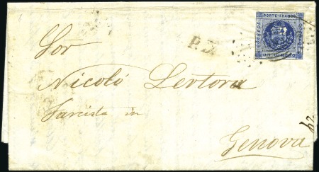 Stamp of Peru » 1860-61 Zig-Zag Spandrels 1d Dark Blue, EARLY USE on Jan.12, 1860 from Lima 
